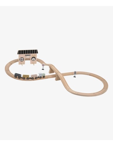 Tryco Drveni željeznički set - vozić, stanica i tračnice