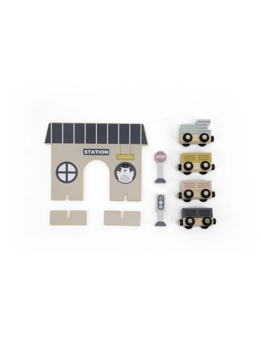 Tryco Drveni željeznički set - vozić, stanica i tračnice