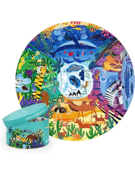 Mideer Životinje svijeta okrugle puzzle (150 kom)