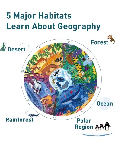 Mideer Životinje svijeta okrugle puzzle (150 kom)