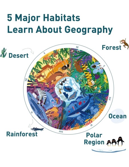 Mideer Životinje svijeta okrugle puzzle (150 kom)