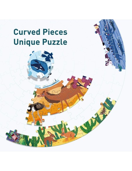 Mideer Životinje svijeta okrugle puzzle (150 kom)