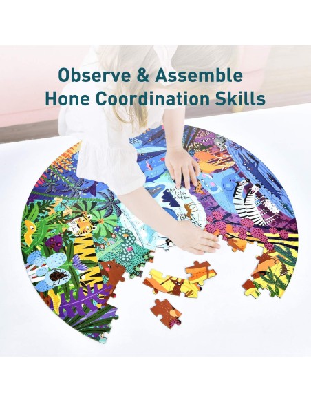 Mideer Životinje svijeta okrugle puzzle (150 kom)