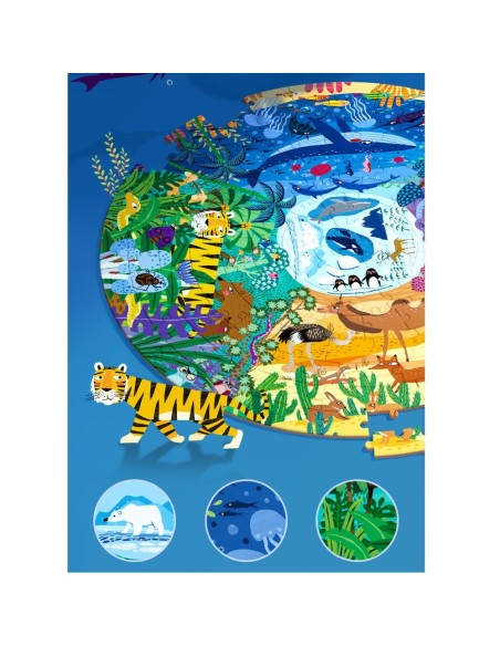 Mideer Životinje svijeta okrugle puzzle (150 kom)