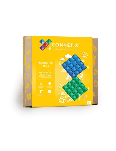 Connetix 2 Pc Base Plate Pack Rainbow