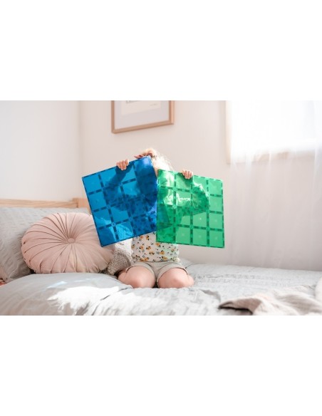 Connetix Tiles – Rainbow osnovna ploča Green & Blue 30X30cm (2 kom)