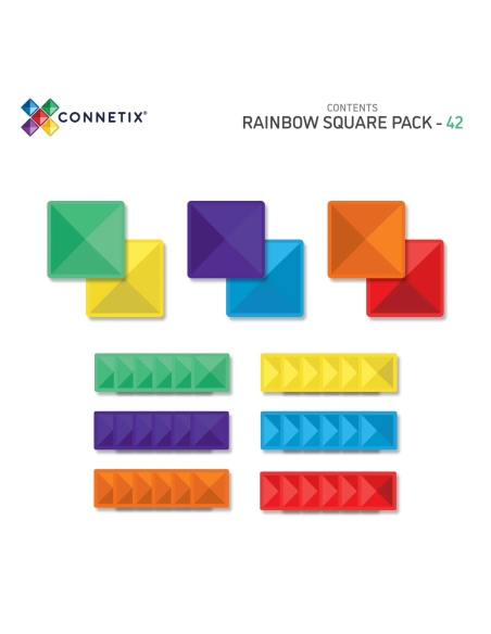 Connetix Tiles – Rainbow set Square (42 kom)