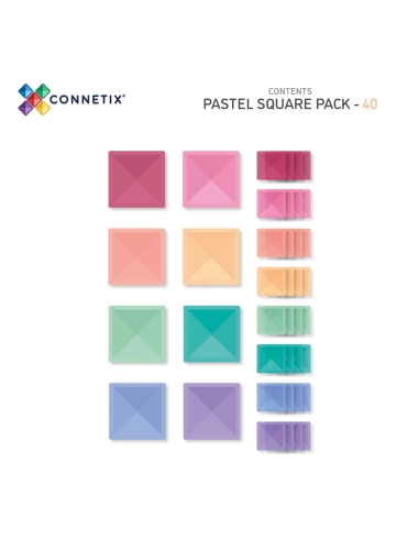 Connetix Tiles – Pastel Square set (40 kom)