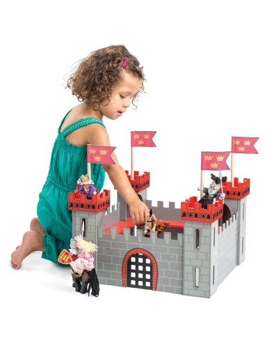 Le Toy Van Moj prvi drveni dvorac s bedemima i pokretnim mostom