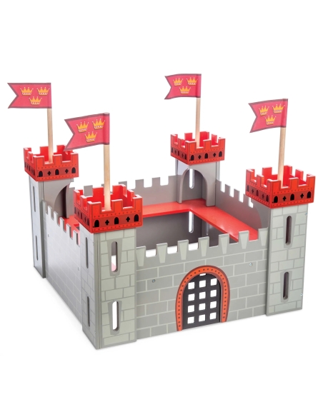 Le Toy Van Moj prvi drveni dvorac s bedemima i pokretnim mostom