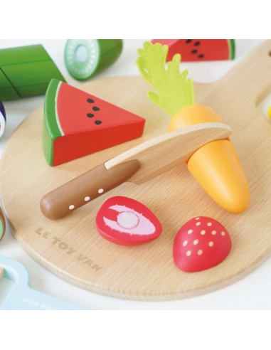 LE TOY VAN Set drvena daska, voće i povrće za rezanje