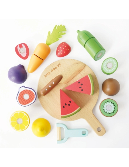 LE TOY VAN Set drvena daska, voće i povrće za rezanje