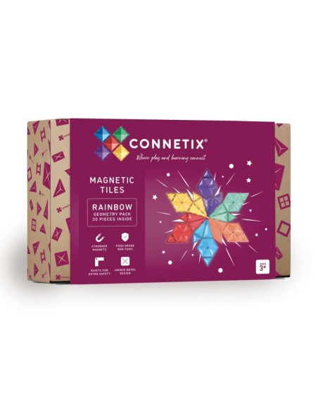 Connetix Tiles – Rainbow Geometrijski set (30 kom)