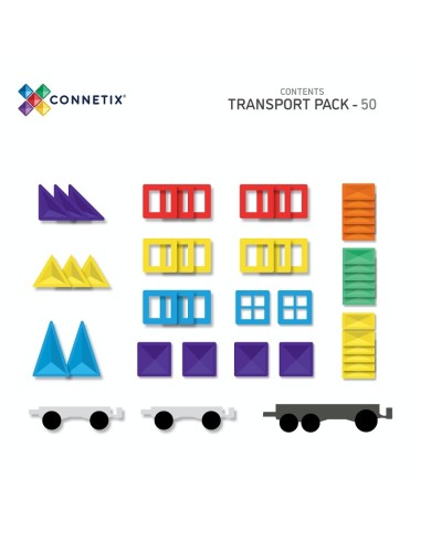 Connetix Tiles – Rainbow Transport set (50 kom)