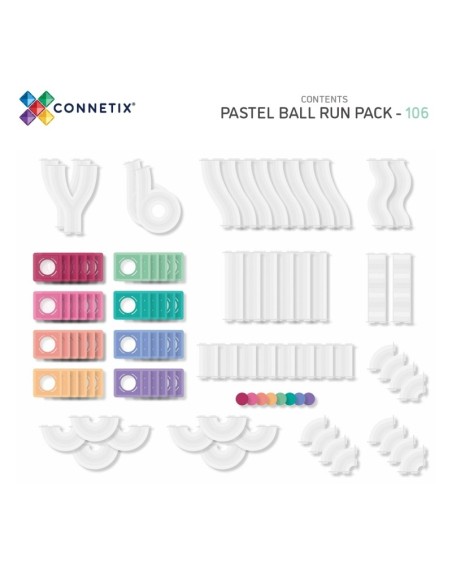 Connetix Tiles – Pastel Ball Run set (106 kom)