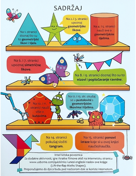 Geometrijski likovi i tijela – Slikovnica s prozorčićima