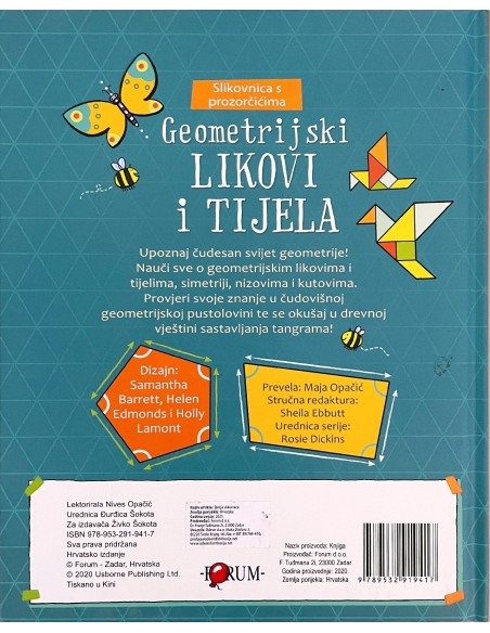 Geometrijski likovi i tijela – Slikovnica s prozorčićima