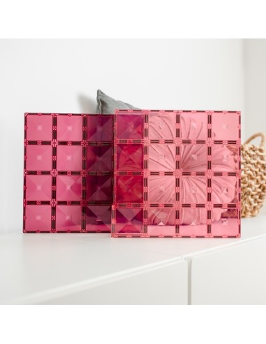 Connetix Tiles – Pastel osnovna ploča Pink & Berry 30X30cm (2 kom)