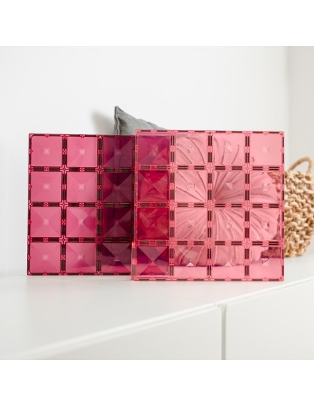 Connetix Tiles – Pastel osnovna ploča Pink & Berry 30X30cm (2 kom)