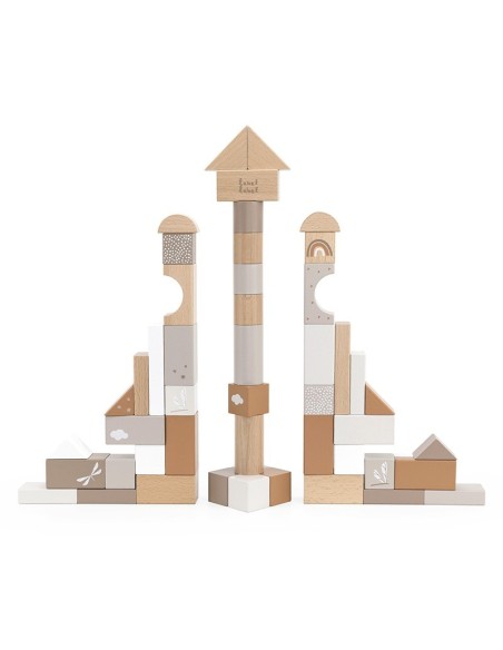 Label Label Drvene kocke za gradnju 50 kom - Nougat