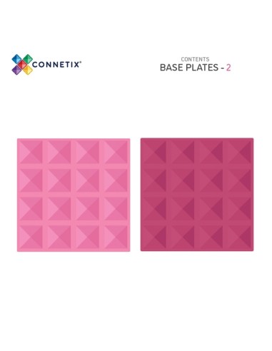 Connetix Tiles – Pastel osnovna ploča Pink & Berry 30X30cm (2 kom)