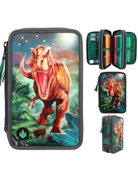 Dino World pernica na tri kata napunjena LED siva