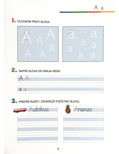 FIT za školu: Vježbe pisanja 1 - uspravno pismo (1. razred)