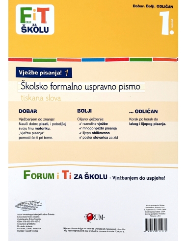 FIT za školu: Vježbe pisanja 1 - uspravno pismo (1. razred)