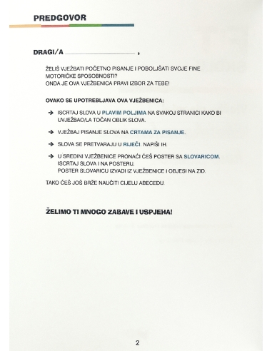 FIT za školu: Vježbe pisanja 2 - koso pismo (1. razred)