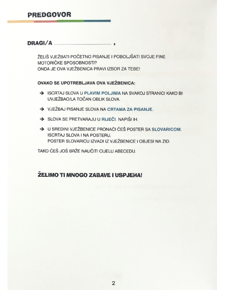 FIT za školu: Vježbe pisanja 2 - koso pismo (1. razred)