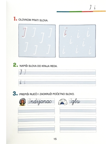FIT za školu: Vježbe pisanja 2 - koso pismo (1. razred)