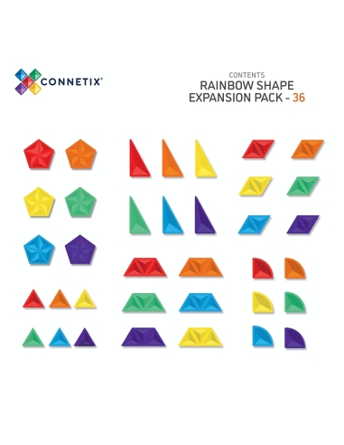 Connetix Tiles – Rainbow Shapes Expansion set (36 kom)
