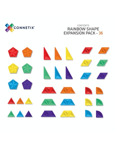 Connetix Tiles – Rainbow Shapes Expansion set (36 kom)