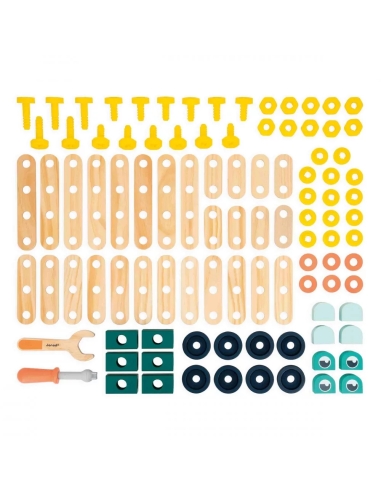 Janod Konkstrukcijski set - Brico'Kids drveni (100 kom)