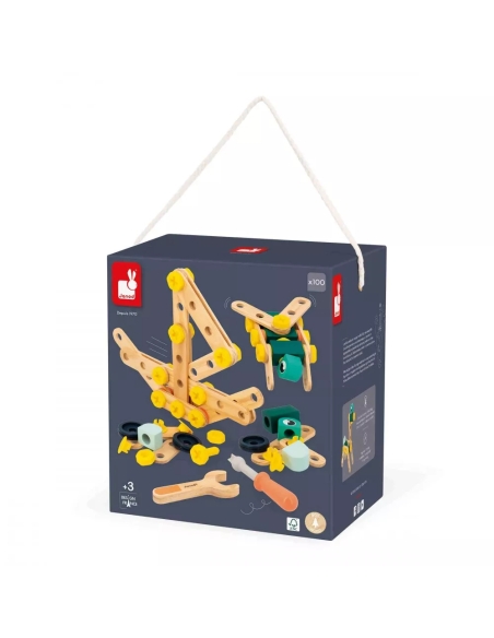 Janod Konkstrukcijski set - Brico'Kids drveni (100 kom)