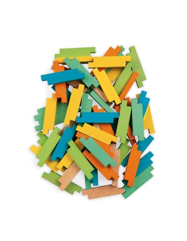 Janod Konstrukcijski set - Drveni blokovi (60 kom)