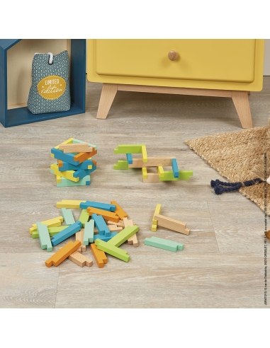 Janod Konstrukcijski set - Drveni blokovi (60 kom)