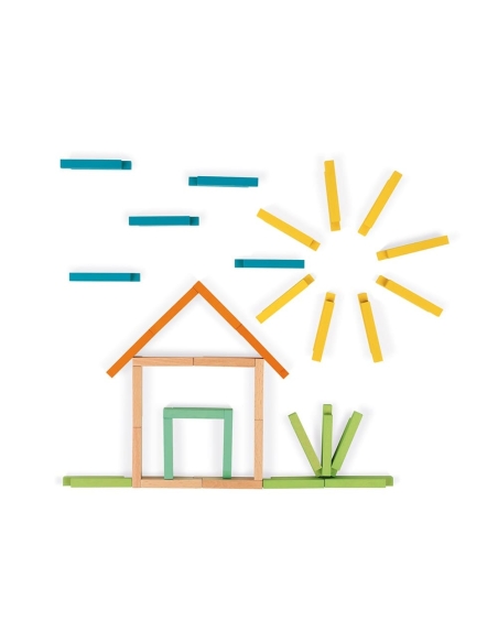 Janod Konstrukcijski set - Drveni blokovi (60 kom)