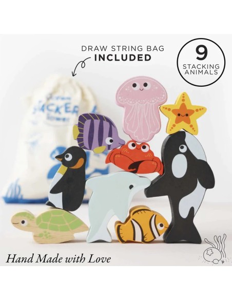 Le Toy Van Ocean Wooden Animal Stacking Toy