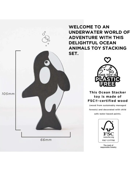 Le Toy Van Ocean Wooden Animal Stacking Toy