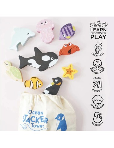 Le Toy Van Ocean Wooden Animal Stacking Toy