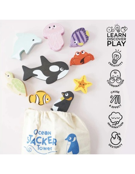 Le Toy Van Ocean Wooden Animal Stacking Toy