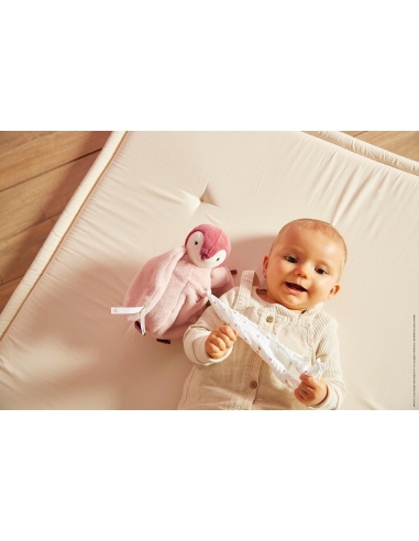 Kaloo Plišanac pingvin s maramicom roza