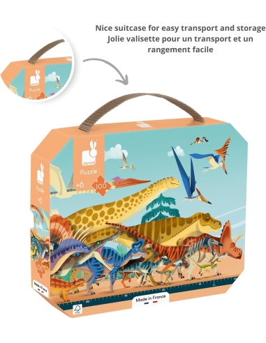 Janod Puzzle panoramske - Dinosauri (100 kom)