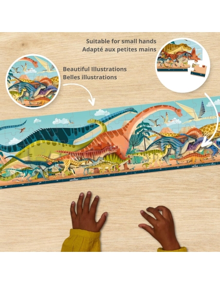 Janod Puzzle panoramske - Dinosauri (100 kom)