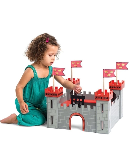 Le Toy Van Moj prvi drveni dvorac s bedemima i pokretnim mostom