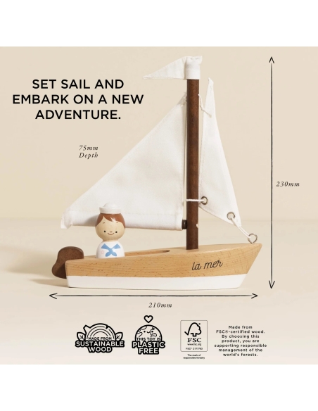 Le Toy Van Drvena jedrilica s kapetanom – La Mer