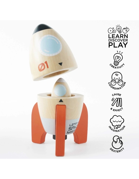 Le Toy Van Drveni set raketa – Svemirska misija