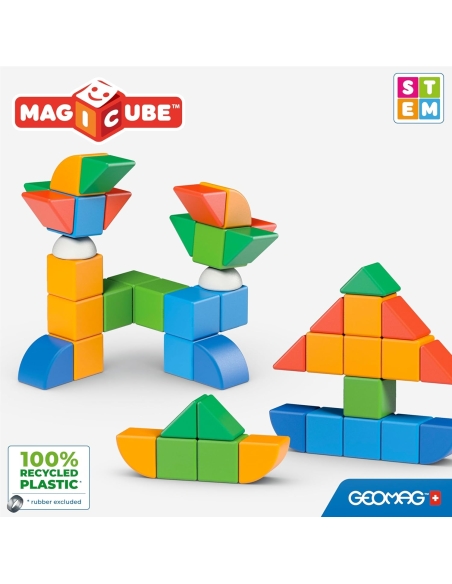 GEOMAG Magicube 4 oblika – Reciklirani mali svijet (25 kom)