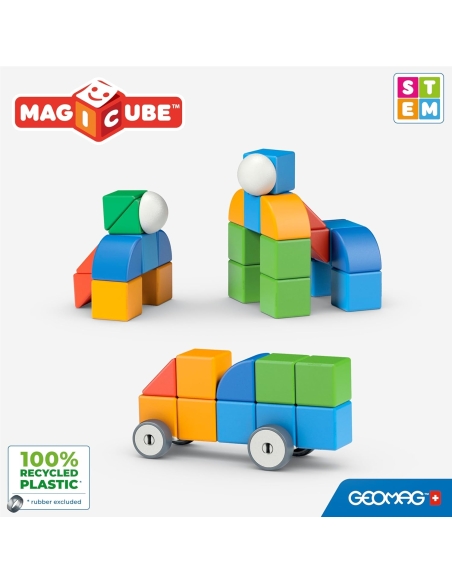 GEOMAG Magicube 4 oblika – Reciklirani mali svijet (25 kom)